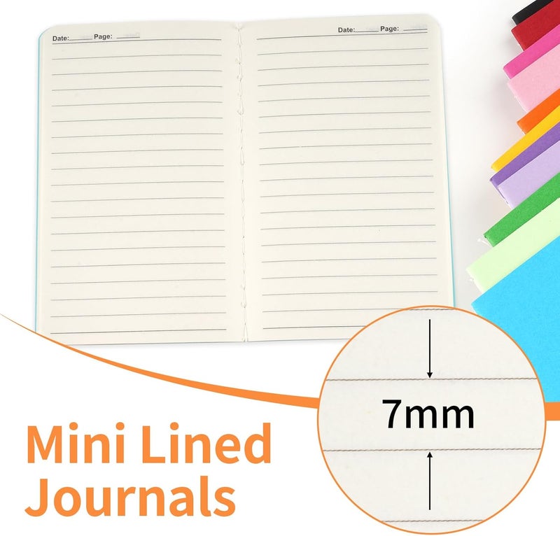 Hoiny 24 Pack Mini Pocket Notebook, 3.5 X 5.5 Inch Lined Small Journals for Kids, Colorful Cover Notepads for Traveler, Students, School Supplies, 30 Sheets/60 Pages, Memo Pad, Tiny Note Book Bulk - Image 4
